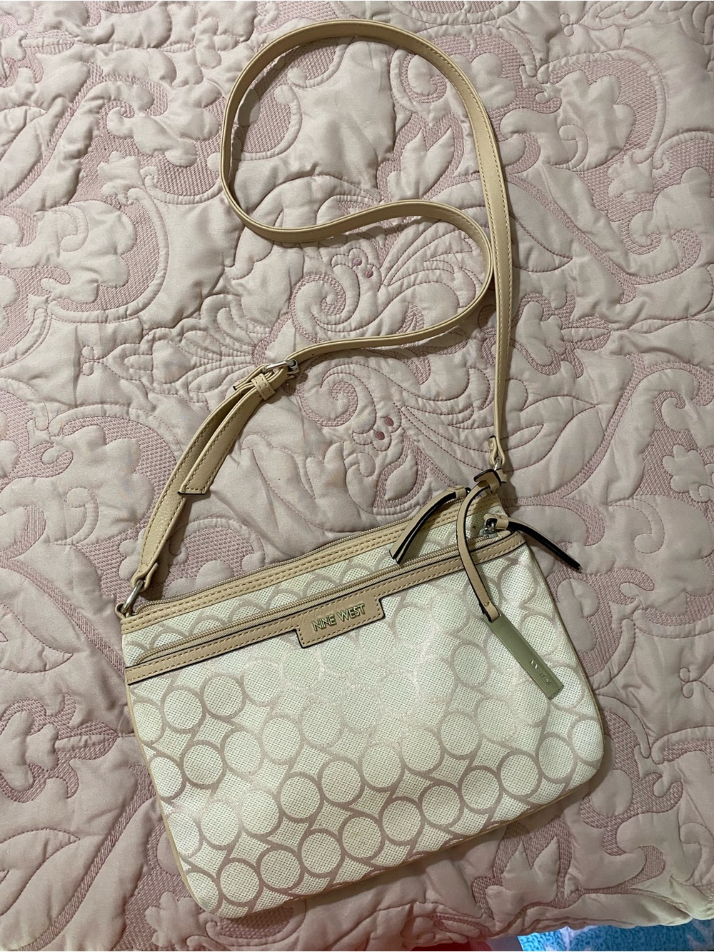 Nine West Cream and Beige Crossbody Bag